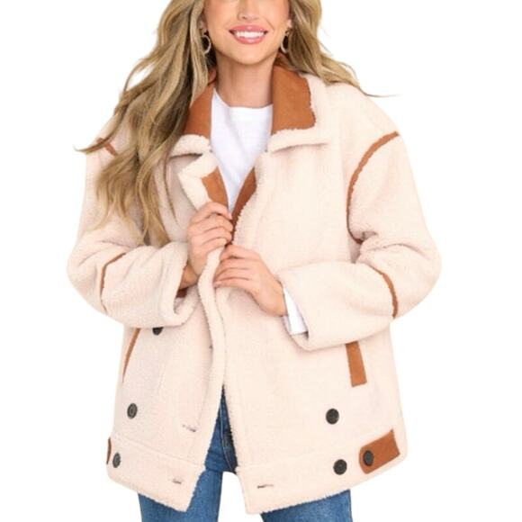 BlankNYC Out of Town Long Sherpa Bonded Jacket, Size L, New with Tag - Picture 11 of 16